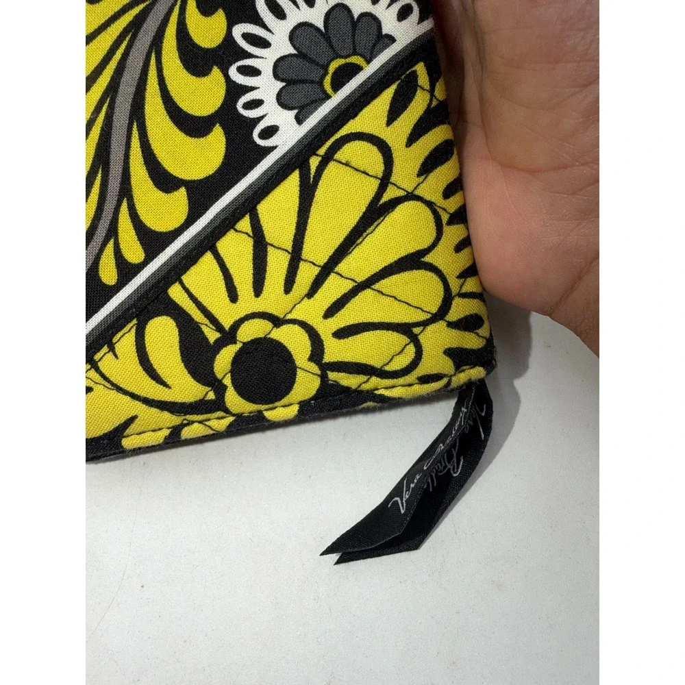 Vera Bradley Baroque Travel Organizer Wallet Black Yellow Floral Retired